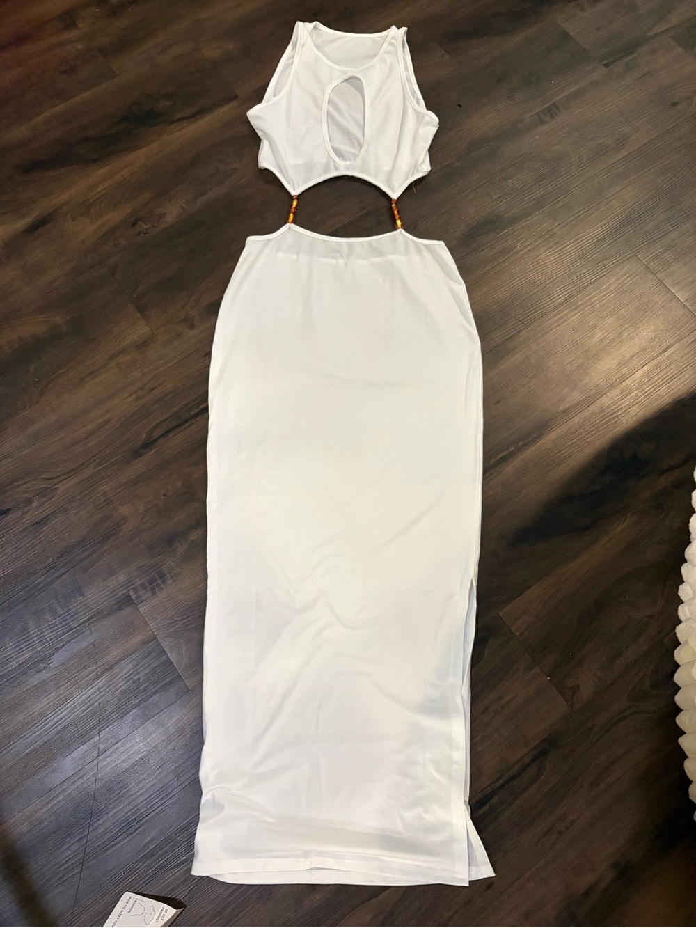 White maxi dress with cut out